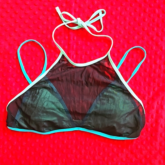 High neck Mesh Cover Bathing Suit Top XL Collections by Catalina - Picture 1 of 6